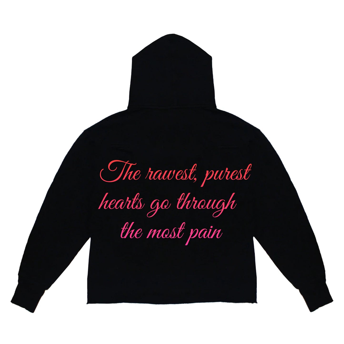 Black & Hot Pink Raw Hearted Hoodie