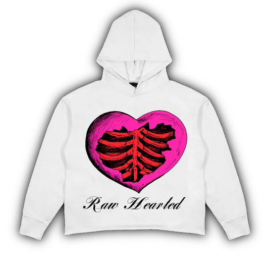 Pink & Red Raw Hearted Hoodie